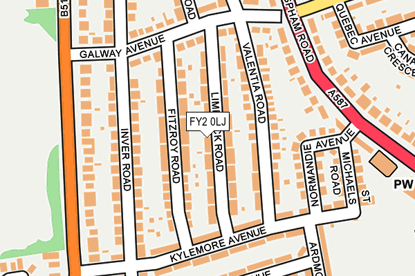 Map of THE A TEAM ( BLACKPOOL ) LTD at local scale