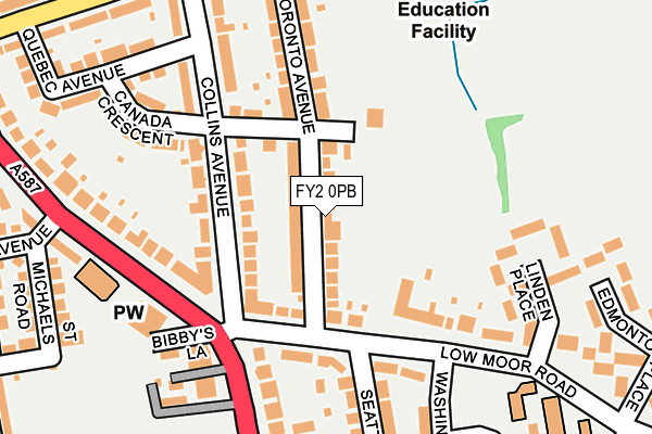 FY2 0PB map - OS OpenMap – Local (Ordnance Survey)