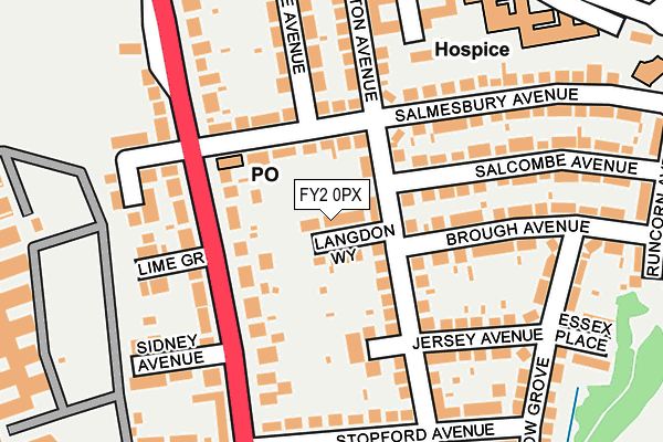 FY2 0PX map - OS OpenMap – Local (Ordnance Survey)