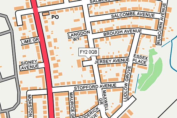 FY2 0QB map - OS OpenMap – Local (Ordnance Survey)