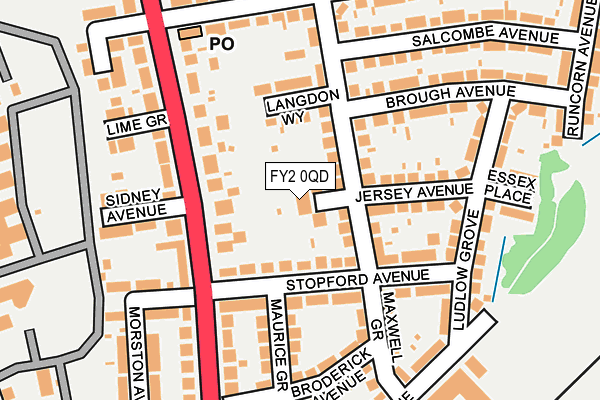 FY2 0QD map - OS OpenMap – Local (Ordnance Survey)