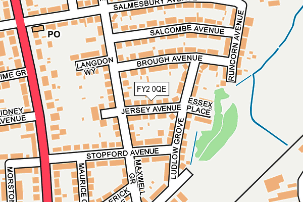 FY2 0QE map - OS OpenMap – Local (Ordnance Survey)