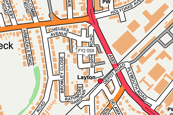 FY2 0SX map - OS OpenMap – Local (Ordnance Survey)
