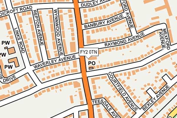 FY2 0TN map - OS OpenMap – Local (Ordnance Survey)