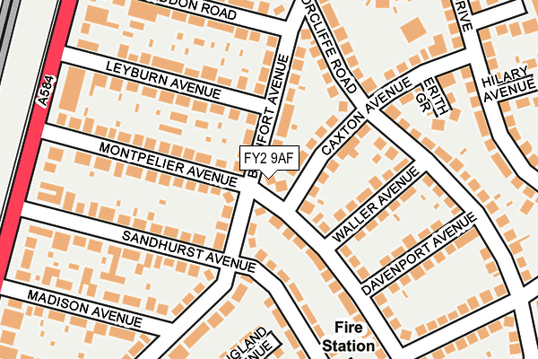 FY2 9AF map - OS OpenMap – Local (Ordnance Survey)