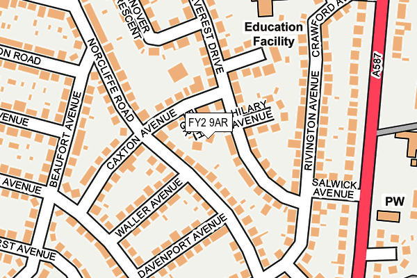 FY2 9AR map - OS OpenMap – Local (Ordnance Survey)