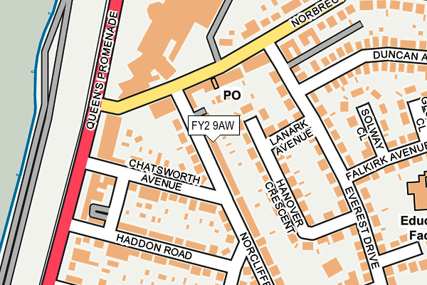 FY2 9AW map - OS OpenMap – Local (Ordnance Survey)