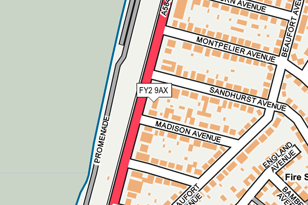 FY2 9AX map - OS OpenMap – Local (Ordnance Survey)