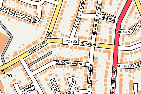 FY2 9BG map - OS OpenMap – Local (Ordnance Survey)