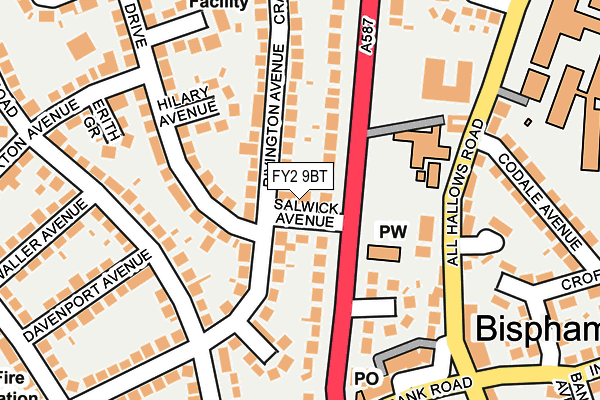 FY2 9BT map - OS OpenMap – Local (Ordnance Survey)