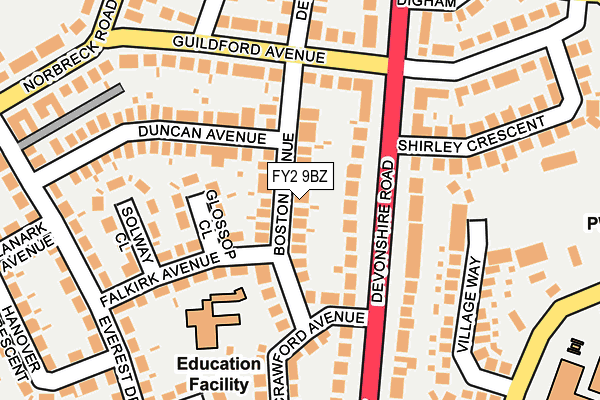 FY2 9BZ map - OS OpenMap – Local (Ordnance Survey)