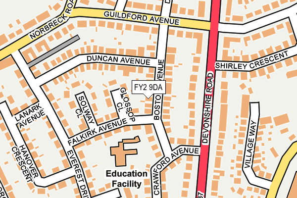 FY2 9DA map - OS OpenMap – Local (Ordnance Survey)
