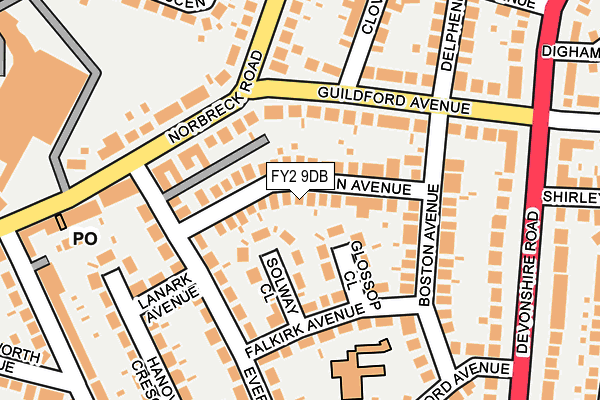 FY2 9DB map - OS OpenMap – Local (Ordnance Survey)