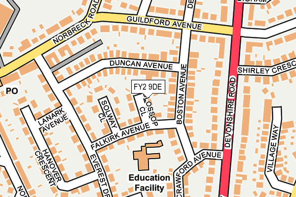FY2 9DE map - OS OpenMap – Local (Ordnance Survey)