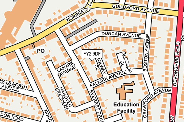 FY2 9DF map - OS OpenMap – Local (Ordnance Survey)