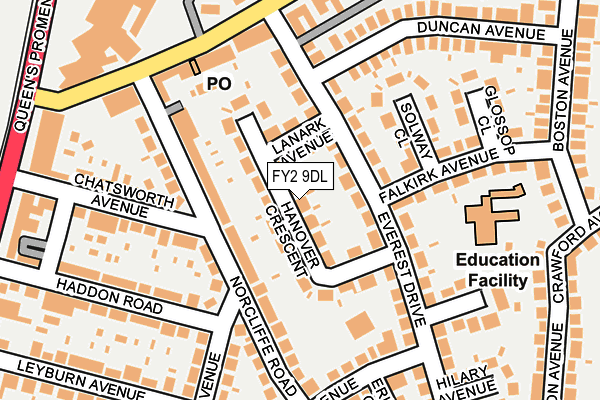 FY2 9DL map - OS OpenMap – Local (Ordnance Survey)