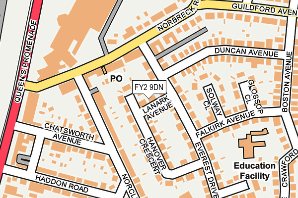 FY2 9DN map - OS OpenMap – Local (Ordnance Survey)