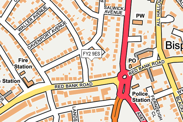 FY2 9ES map - OS OpenMap – Local (Ordnance Survey)