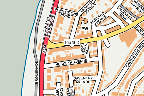 FY2 9HR map - OS OpenMap – Local (Ordnance Survey)