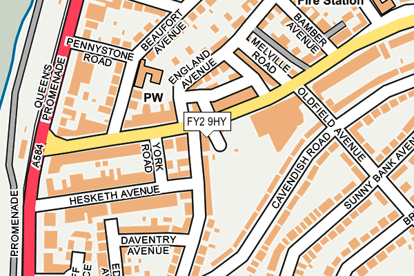 FY2 9HY map - OS OpenMap – Local (Ordnance Survey)