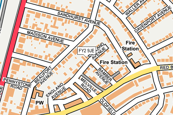 FY2 9JE map - OS OpenMap – Local (Ordnance Survey)