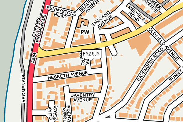 FY2 9JY map - OS OpenMap – Local (Ordnance Survey)