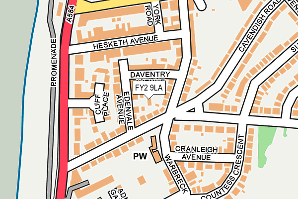 FY2 9LA map - OS OpenMap – Local (Ordnance Survey)