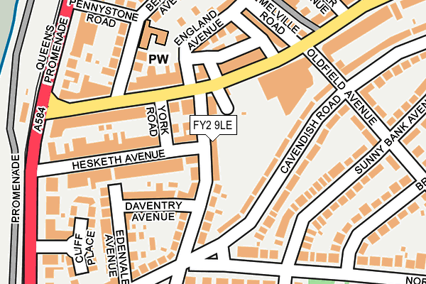 FY2 9LE map - OS OpenMap – Local (Ordnance Survey)