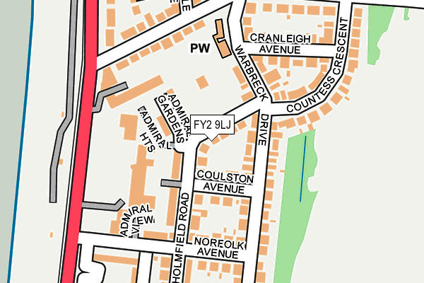 FY2 9LJ map - OS OpenMap – Local (Ordnance Survey)