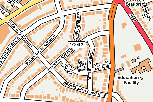 FY2 9LZ map - OS OpenMap – Local (Ordnance Survey)