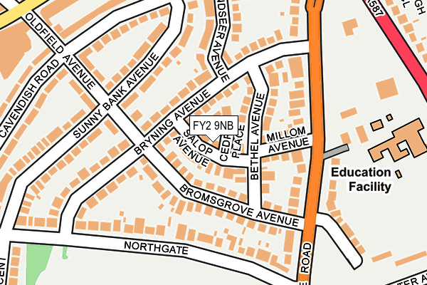 FY2 9NB map - OS OpenMap – Local (Ordnance Survey)