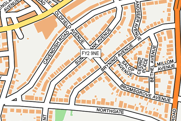 FY2 9NE map - OS OpenMap – Local (Ordnance Survey)