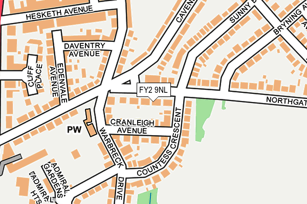 FY2 9NL map - OS OpenMap – Local (Ordnance Survey)