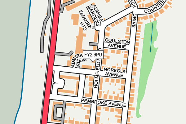 FY2 9PU map - OS OpenMap – Local (Ordnance Survey)