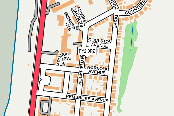 FY2 9PZ map - OS OpenMap – Local (Ordnance Survey)