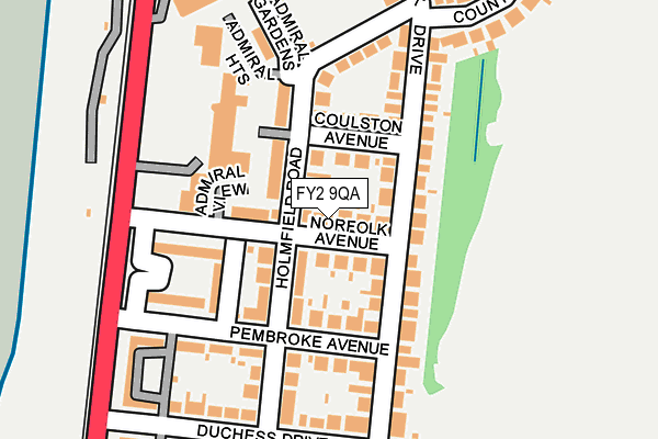 FY2 9QA map - OS OpenMap – Local (Ordnance Survey)