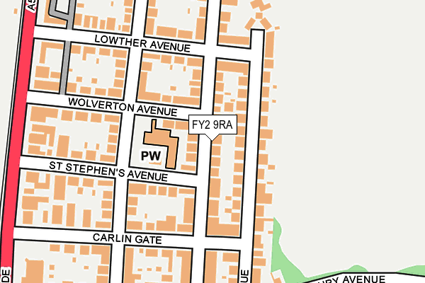 FY2 9RA map - OS OpenMap – Local (Ordnance Survey)