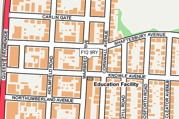 FY2 9RY map - OS OpenMap – Local (Ordnance Survey)