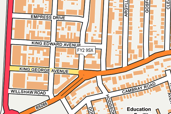 FY2 9SX map - OS OpenMap – Local (Ordnance Survey)