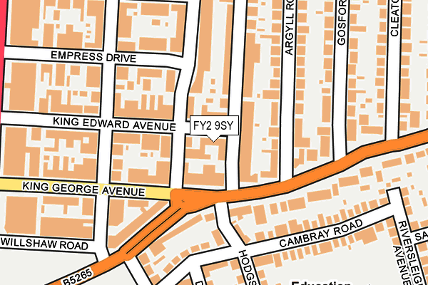 FY2 9SY map - OS OpenMap – Local (Ordnance Survey)