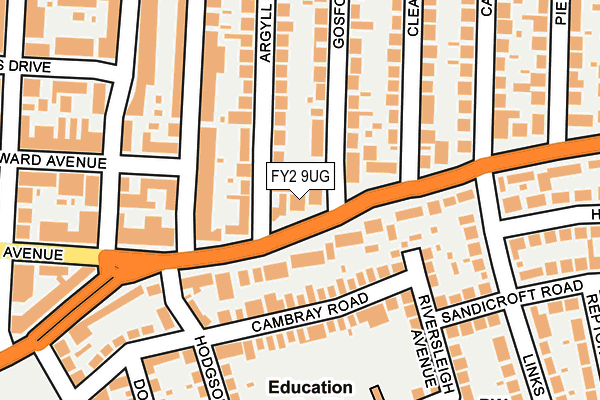 FY2 9UG map - OS OpenMap – Local (Ordnance Survey)