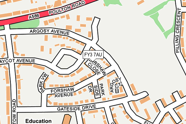 FY3 7AU map - OS OpenMap – Local (Ordnance Survey)