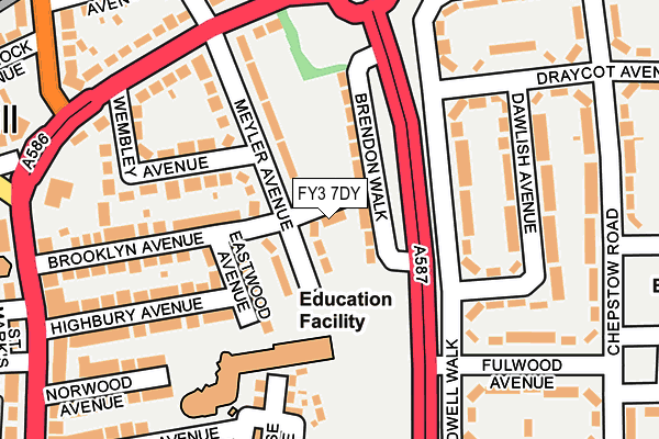 FY3 7DY map - OS OpenMap – Local (Ordnance Survey)