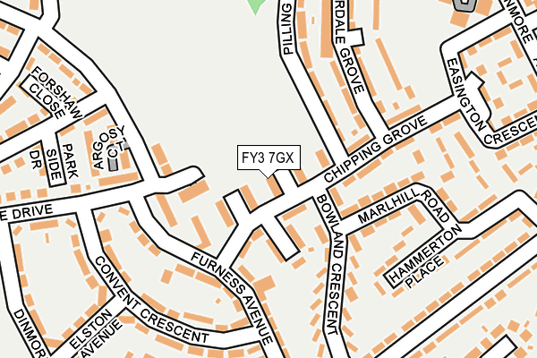 FY3 7GX map - OS OpenMap – Local (Ordnance Survey)