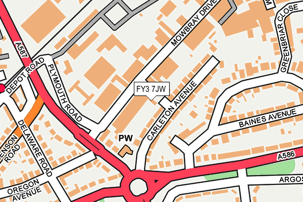 FY3 7JW map - OS OpenMap – Local (Ordnance Survey)