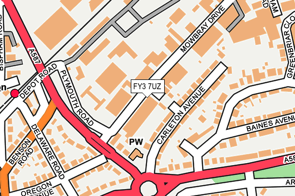 FY3 7UZ map - OS OpenMap – Local (Ordnance Survey)