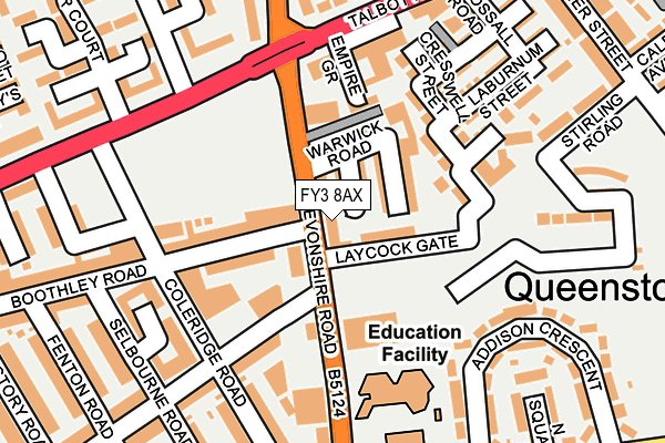 FY3 8AX map - OS OpenMap – Local (Ordnance Survey)