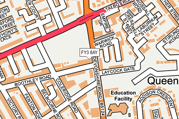 FY3 8AY map - OS OpenMap – Local (Ordnance Survey)