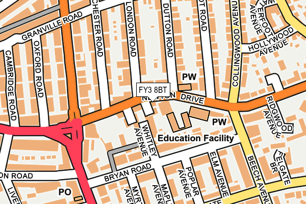 FY3 8BT map - OS OpenMap – Local (Ordnance Survey)