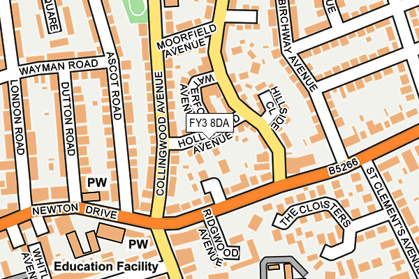FY3 8DA map - OS OpenMap – Local (Ordnance Survey)